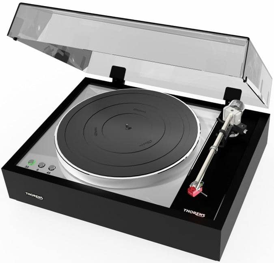 Thorens TD1600 levysoitin, pianomusta, ei äänirasiaa