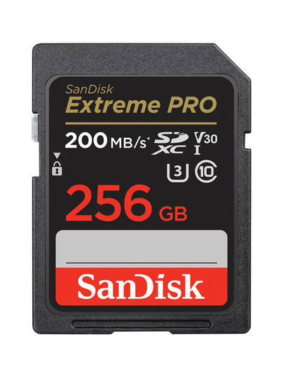 Sandisk extreme pro 256gb sdxc (200mb/s) uhs-i (u3 / v30) muistikortti