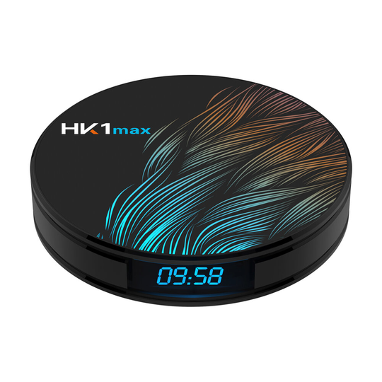 HK1 Max RK3328 4GB 64GB Android 9.0 5G WIFI bluetooth 4.0 4K VP9 H.265 HDR10 TV Box med tidsvisning