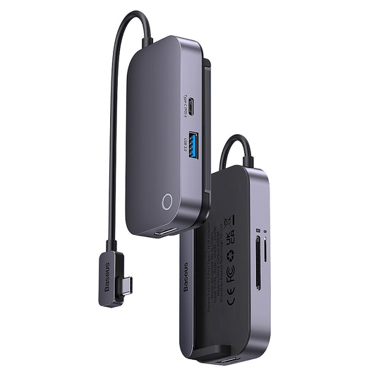 BASEUS 6 in 1 Typ-C Dockningsstation USB3.0 PD100W 4K@30Hz HDMI 3,5 mm Ljudstöd SD/TF-kortläsare Multifunktionell USB-C