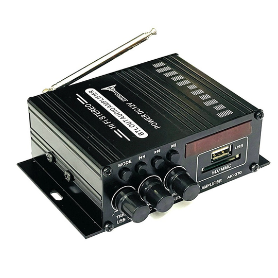 AK370 2×20W Digital HiFi effektförstärkare bluetooth 5.0 RCA USB SD-kort Stereo Hemmabio Bilstereostöd FM-funktion med f