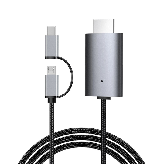 MNNWUU Micro USB TYPE C till HDMI-kompatibel kabel HDTV TV Digital AV Adapter Kabel 1080P För iPhone och Android telefon