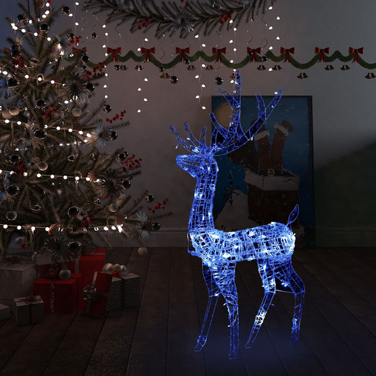 vidaXL Porojoulukoriste akryyli 140 LED-valoa 120 cm sininen