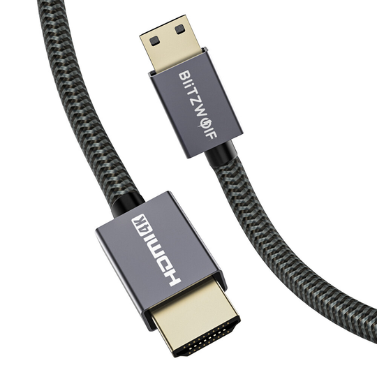 BlitzWolf® BW-HDC4 4K 18Gbps Mini HDMI till HDMI-kabel 1.2m med HDMI 2.0 4K * 2K @ 60H 18Gbps Transfer PP flätad jacka k