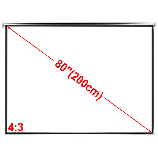 Manuaalinen Valkokangas 160x123cm Valkoinen 4:3 Seinä-/Kattokiinnitys