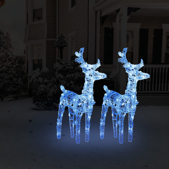 vidaXL Jouluporot 2 kpl sininen 80 LED-valoa akryyli
