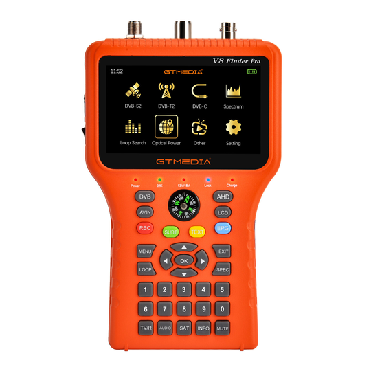 GTMEDIA V8 Finder Pro Satellite Signal Finder DVB-S2X S2 S T2 TC ATSC-C H.265 Support Youtube Auto Calculate Angle of AZ
