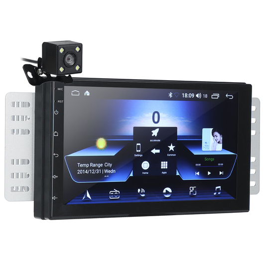 iMars 7 Inch 2 Din för Android 8,0 Bilstereo Radio MP5 Player 2,5D skärm GPS WIFI Blåtand FM med bakre kamera