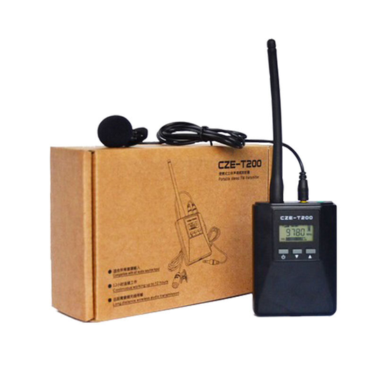 CZERF CZE-T200 0.2w Protable Stereo PLL Wireless Broadcast FM-sändarsatser 76-108MHz Justerbar