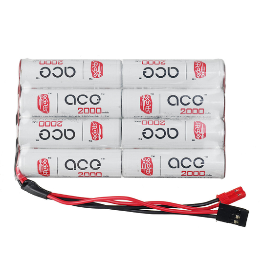 TATTU 9,6V 2000mAh AA NIMH batteri JST Futaba Pluggg för RC Radiosändare Mottagare Servo TX
