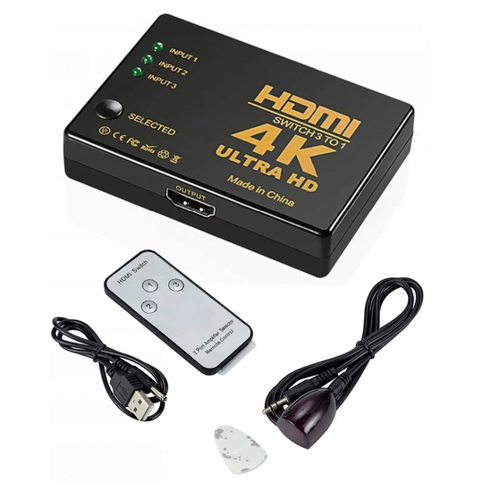 HDMI 4K -kytkin kaukosäätimellä