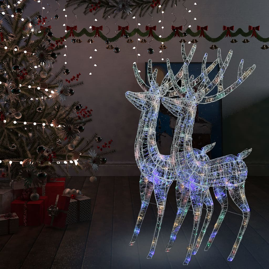 vidaXL XXL Jouluporot akryyli 250 LED-valoa 2 kpl 180 cm monivärinen