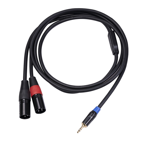 REXLIS 3,5 mm TRS till Dual XLR-ljudkabel hane 1 till 2 stereoljudadapterkabel Splitter-kabelkontakter