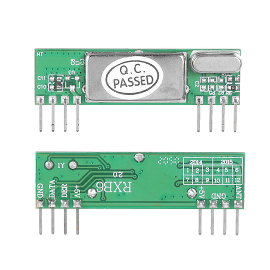 RXB6 Trådlös radiofrekvens Superheterodyne mottagarmodul RXB6 Anti-störning Fjärrkontroll Garageport 315MHz 433MHz