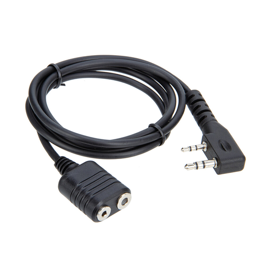 1M K typ 2-stift högtalare Mic Headset Öronsnäcka Förlängningssladd Kabel för BaoFeng UV-5R BF-888s Walkie Talkie Tillbe
