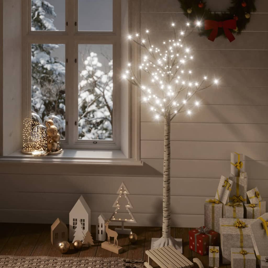 vidaXL Joulukuusi 140 LED 1,5 m kylmä valkoinen paju ulos/sisälle