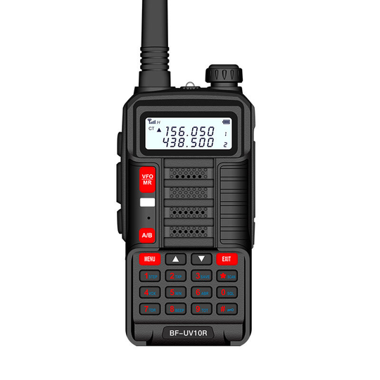 BAOFENG BF-UV10R Plus 10W 4800mAh UV Dual Band Tvåvägs Handhållen Radio Svart Walkie Talkie 128 Kanaler LED-ficklampa US