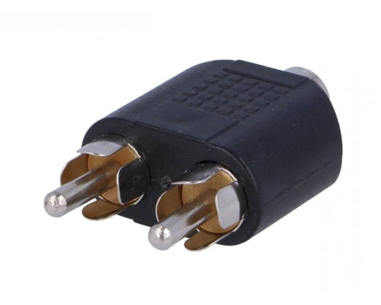3.5mm naaras plugi 2 x RCA uros liittimeksi, CT35G-2RCA